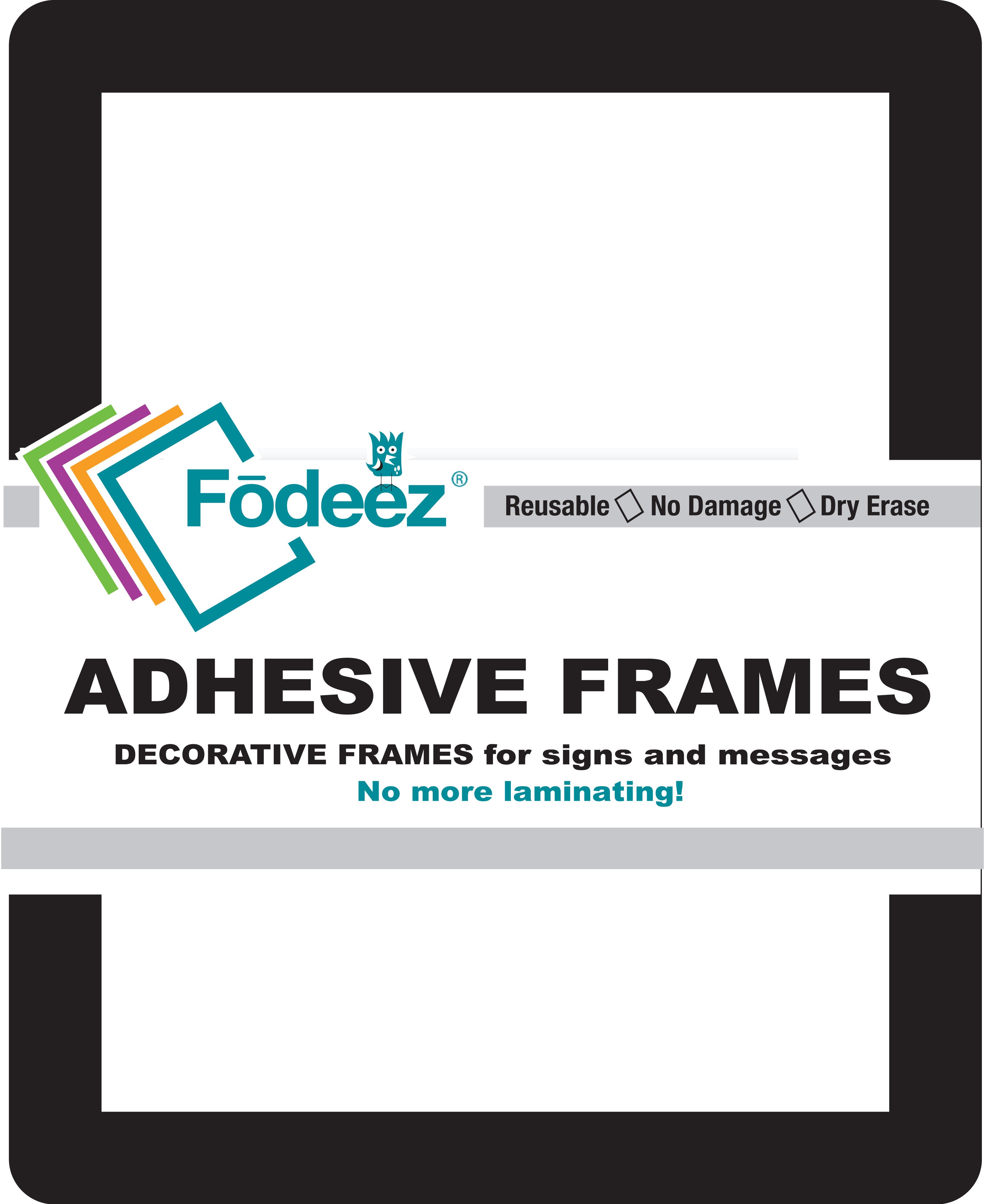 8.5 x 11 Solid Black Self-Stick Sign Holders for Food Service Industries –  Fodeez® Frames